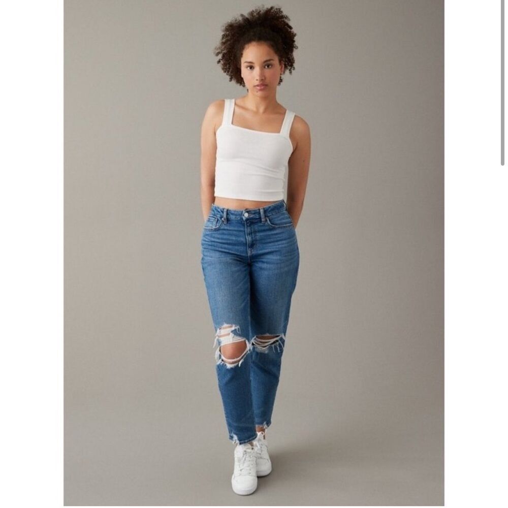 American Eagle Curvy Mom Jeans Medium Vintage Stretch Size 10 Women's